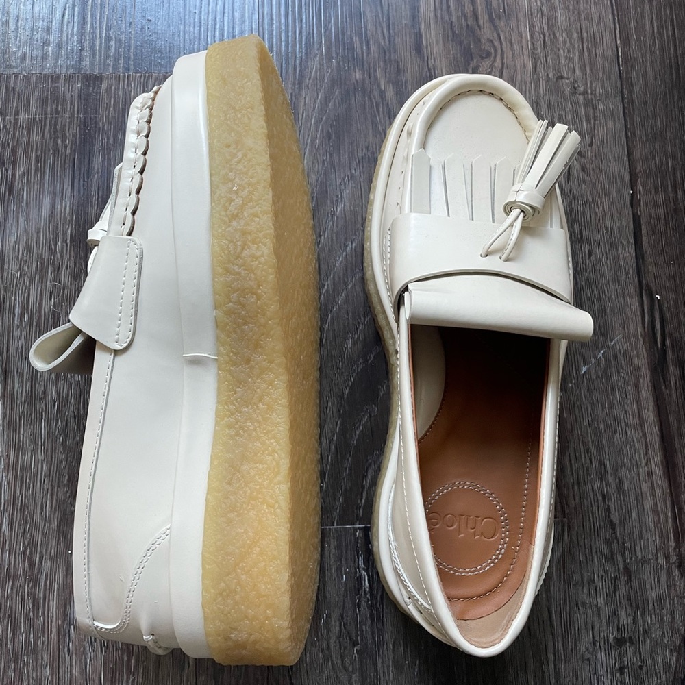Chloe authentic beige neutral Jamie loafers